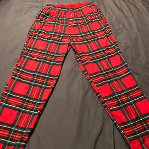 PINK Red Black Plaid Christmas Pajama Sleepwear Lounge Pant Women's Size M